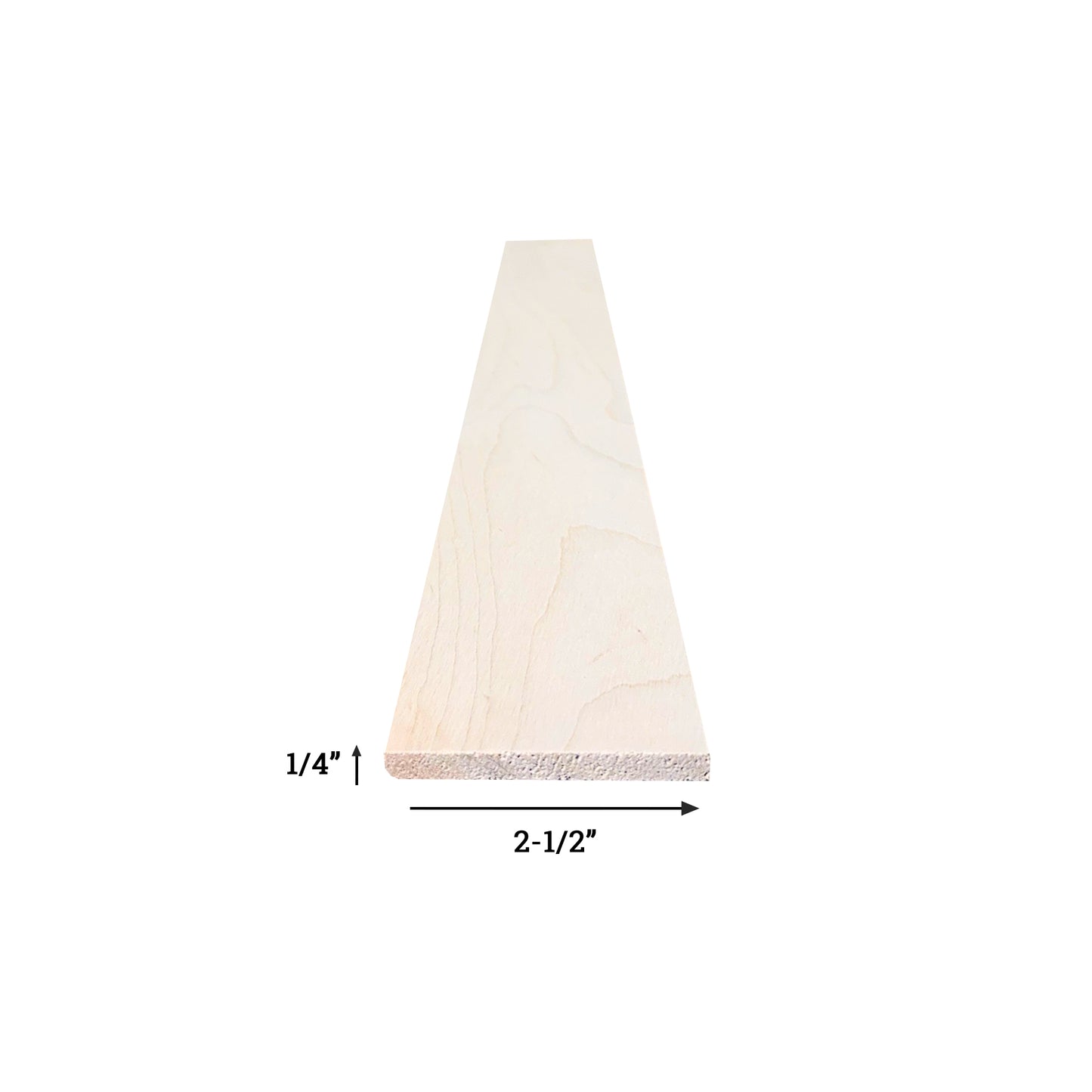 1/4" x 2-1/2" x 2' Maple Board