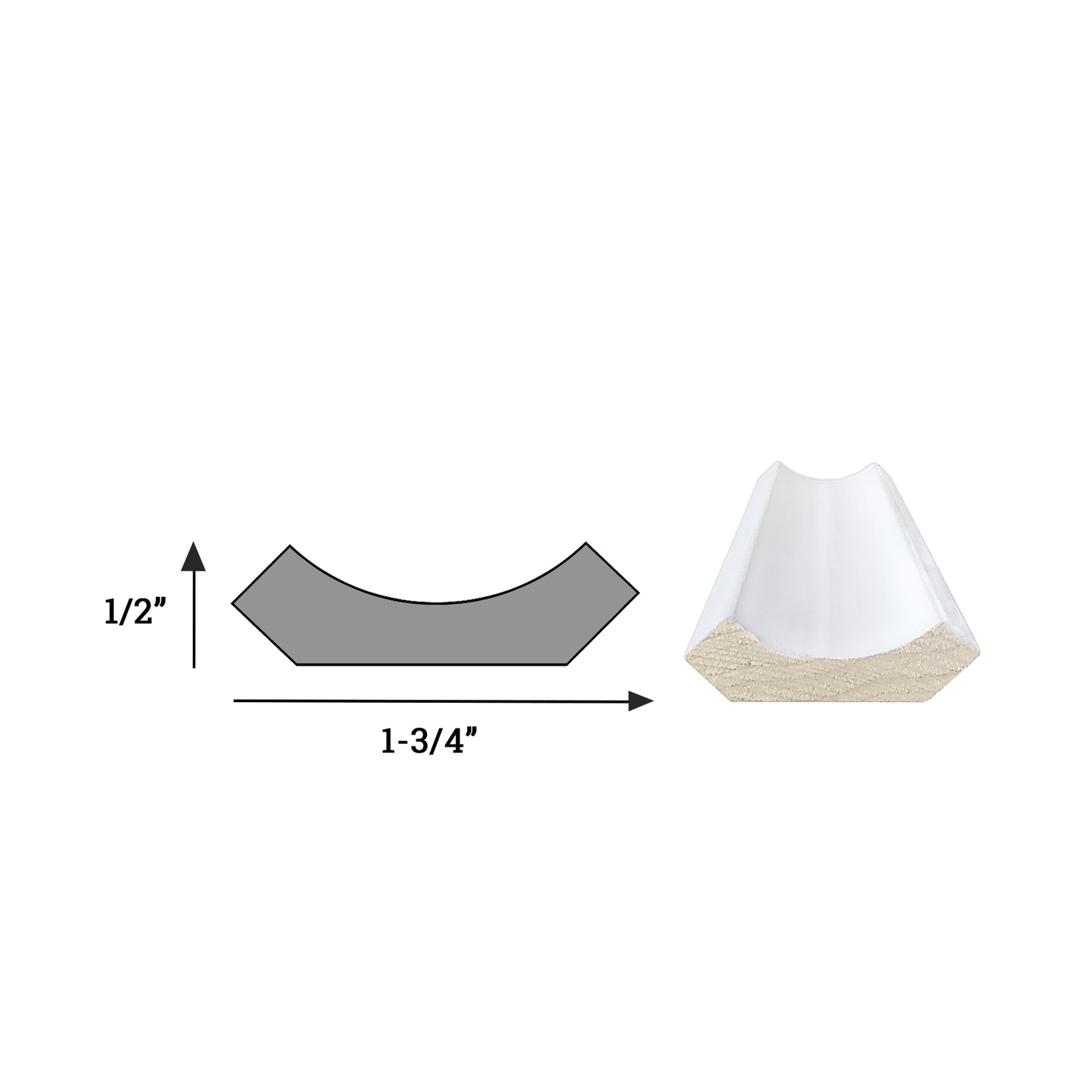 Cove Crown Moulding | Primed Fingerjoint Poplar 0991
