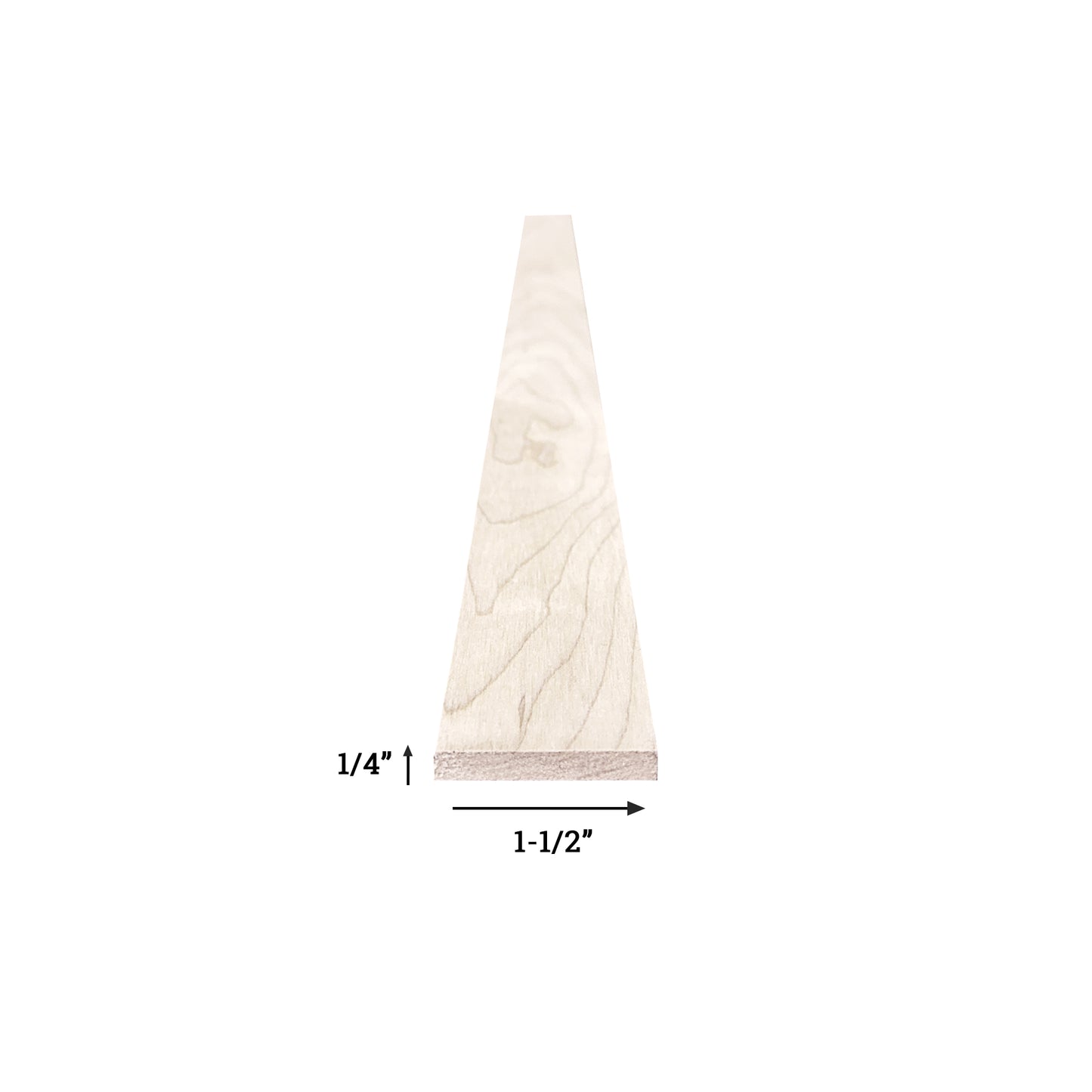 1/4" x 1-1/2" x 2' Maple Board