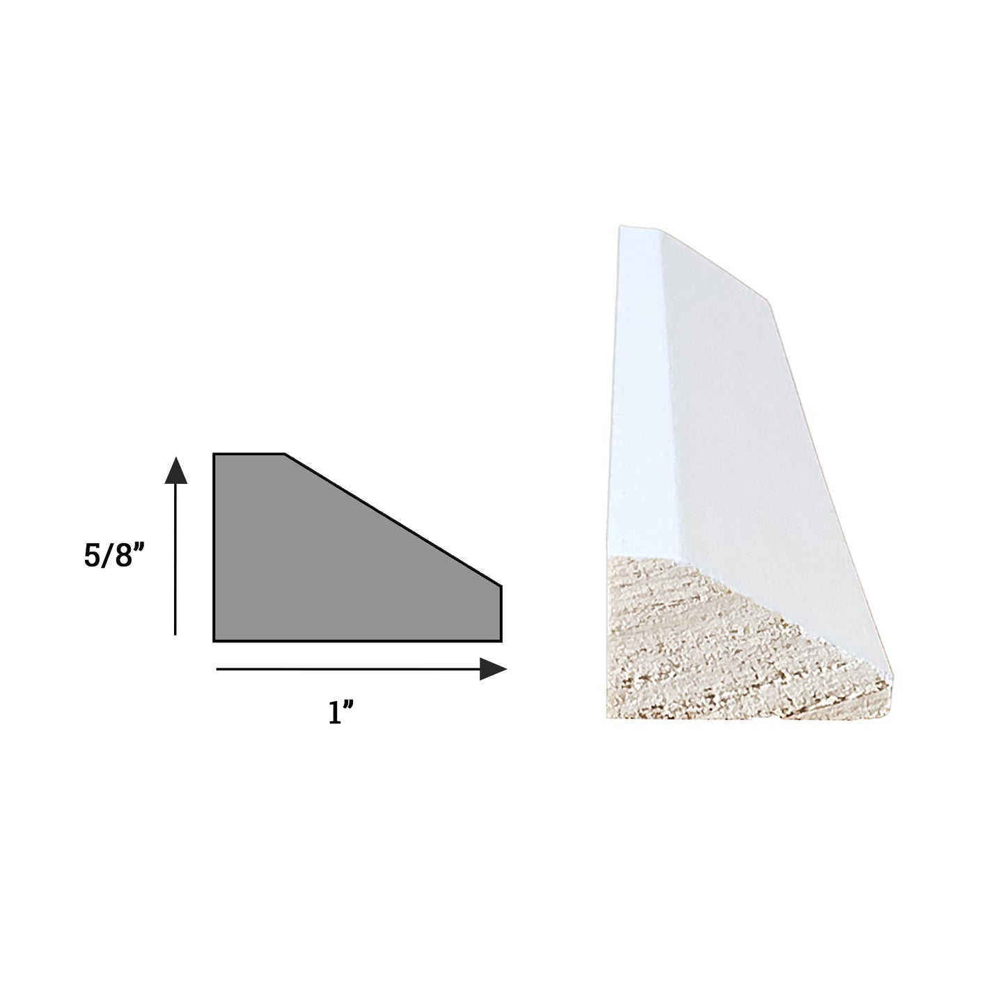 Modern Base Shoe Moulding | Primed Fingerjoint Poplar Wood