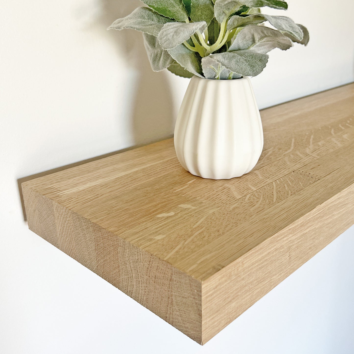 White Oak Shelves on Wall