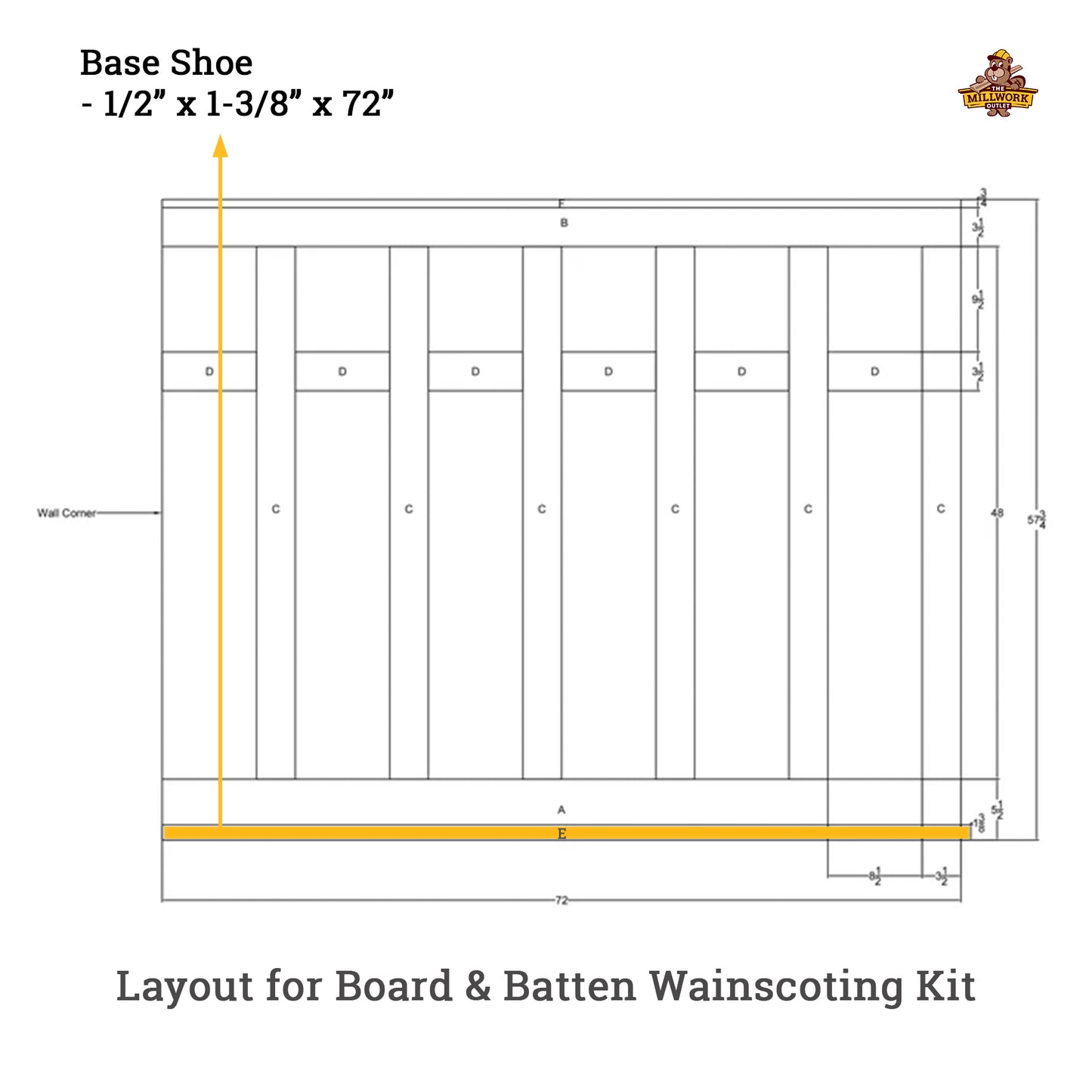 Craftsman Base Shoe for Modern Baseboard | Primed or Poplar