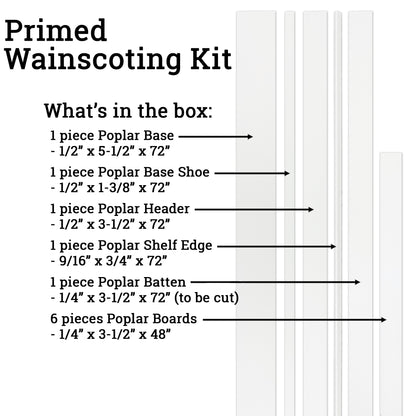 Primed Board and Batten Wainscoting Kit