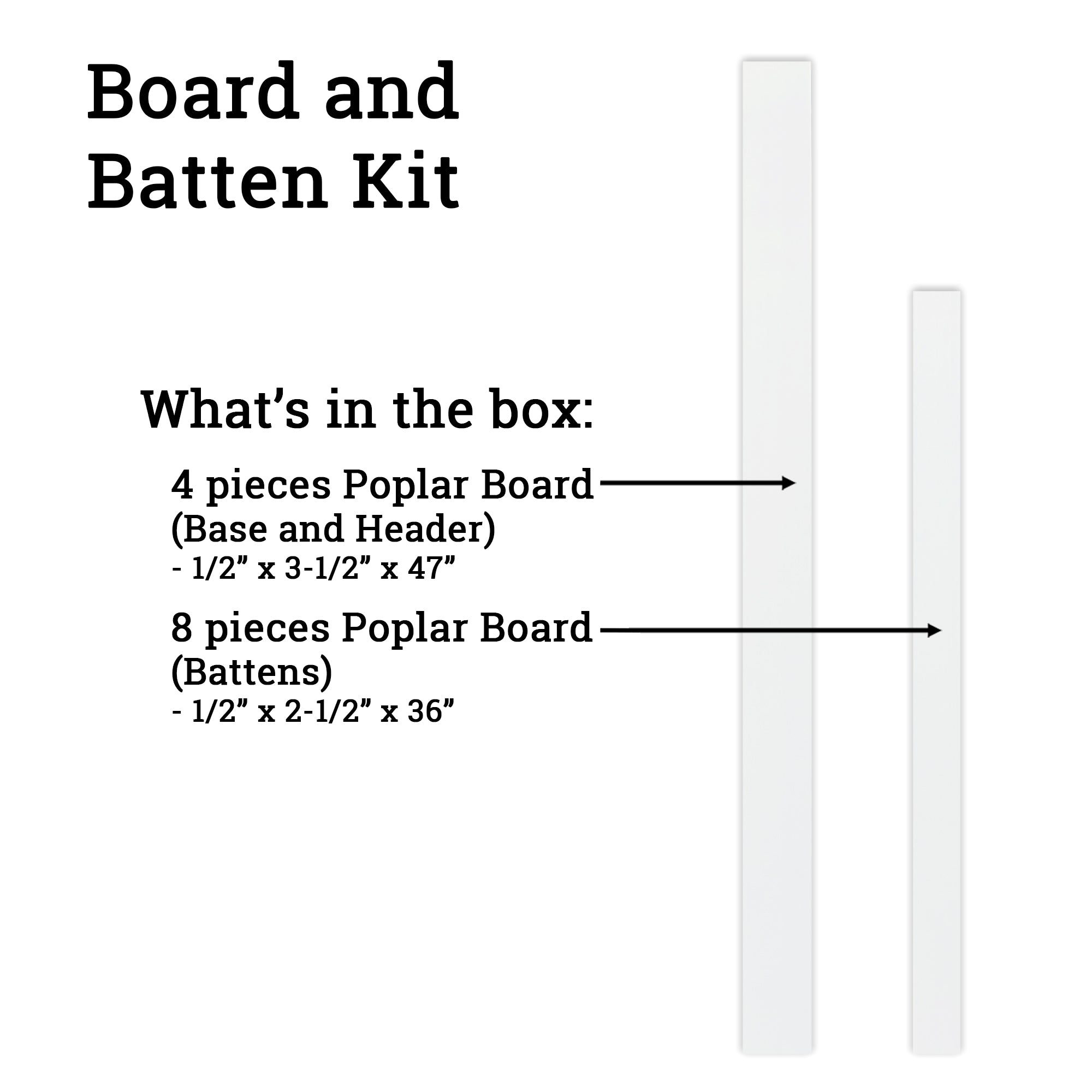 Primed Modern Board and Batten Wainscoting Kit