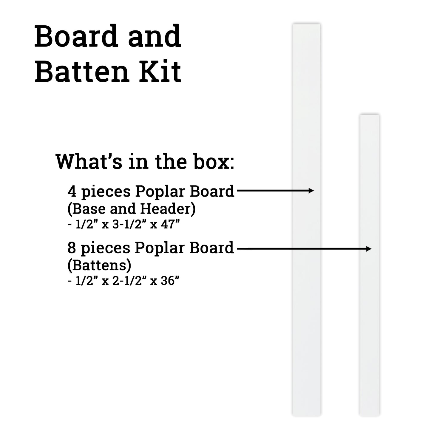 Primed Shaker Board and Batten Wainscoting Kit