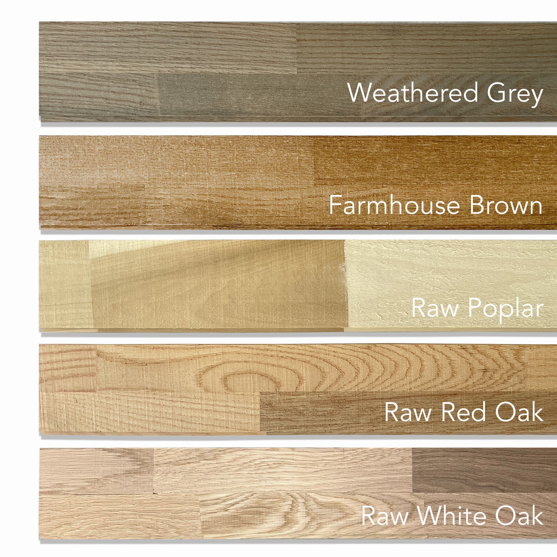 Shiplap Paneling in 4 colors on wood