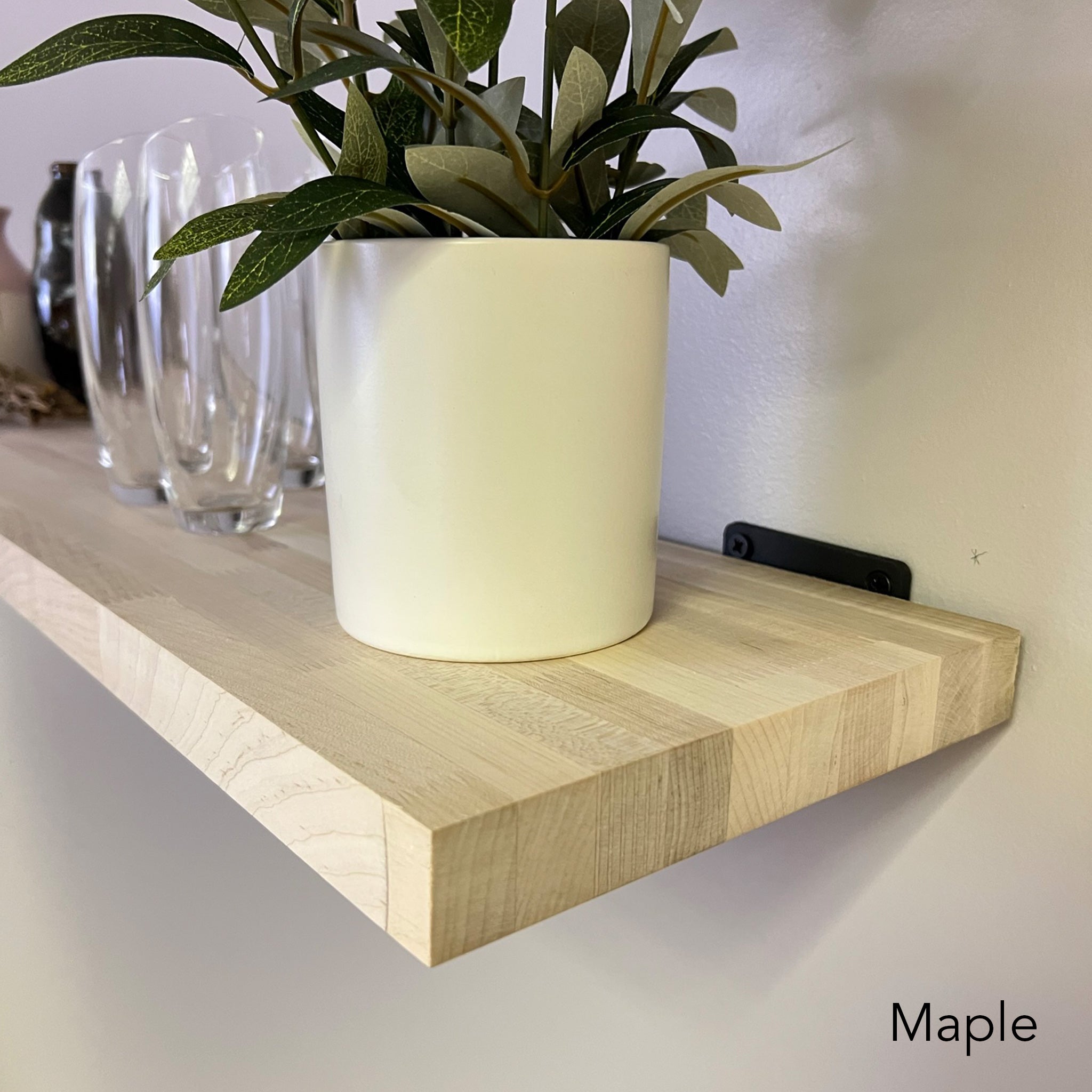 Butcher Block Wall Shelf Maple The Millwork Outlet   Wooden Book Shelf Maple 